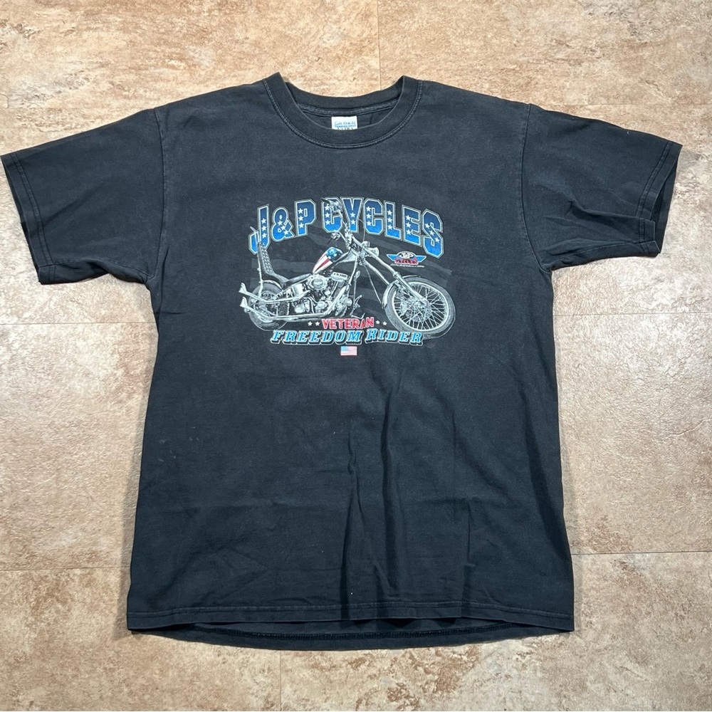 Vintage J&P‎ Cycles Veteran Freedom Rider Tshirt